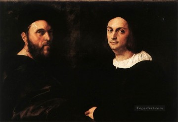 Rafael Painting - Doble retrato del maestro renacentista Rafael